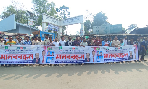 গুম, খুন ও নির্যাতনের বিচারের দাবিতে নাঙ্গলকোটে ছাত্রদলের মানববন্ধন